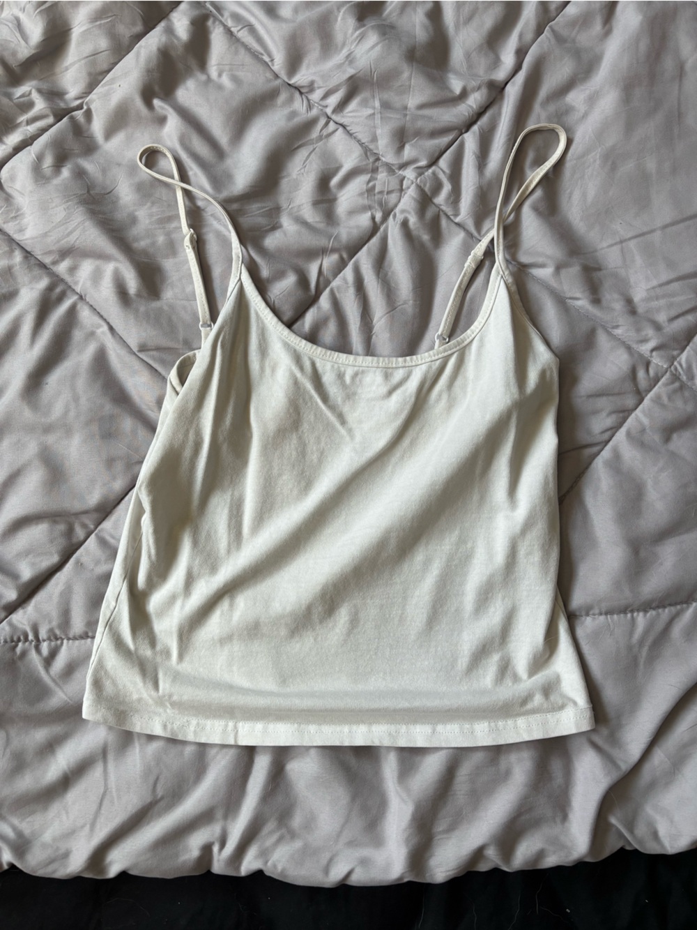 SHEIN Cream Adjustable-Strap Cami Top